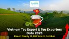 Vietnam Tea Export & Tea Exporters Data 2025: Vietnam Tea Exports Reach Nearly 12,000 Tons in October