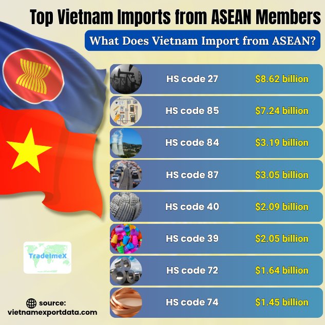 Top 10 Vietnam Imports from ASEAN