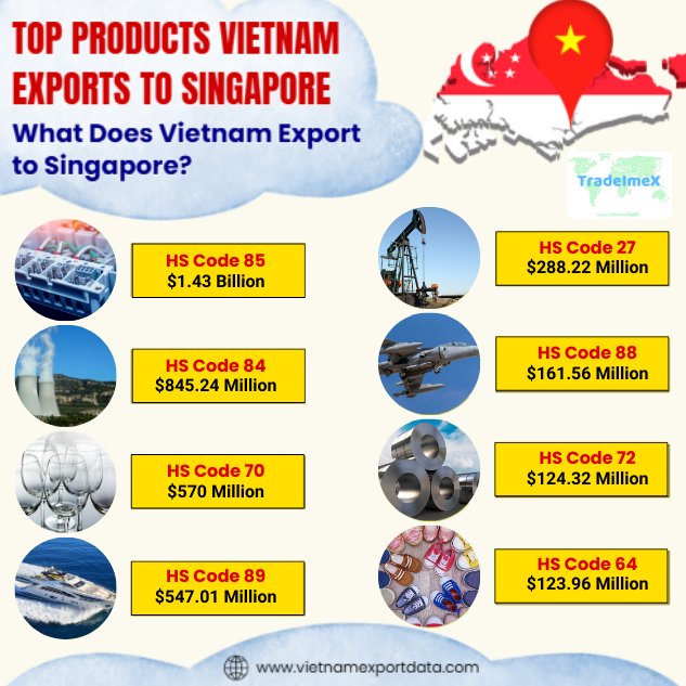 Top 10 Vietnam exports to Singapore