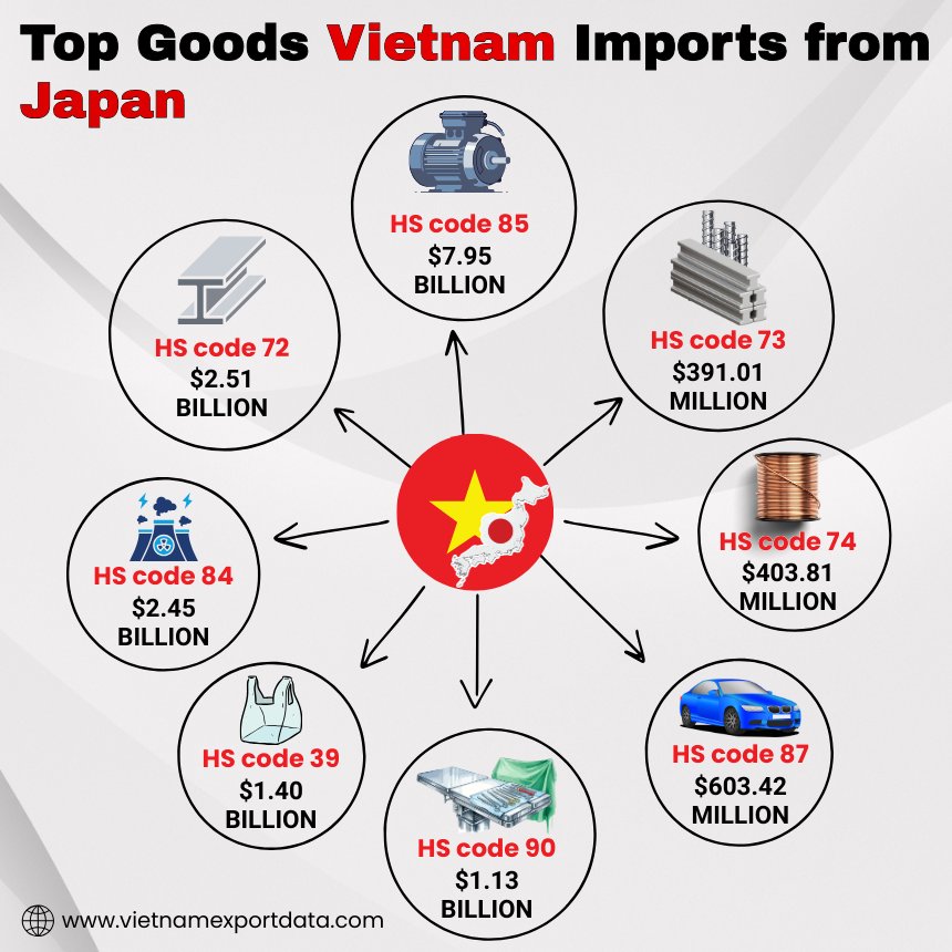 Top Vietnam Imports from Japan